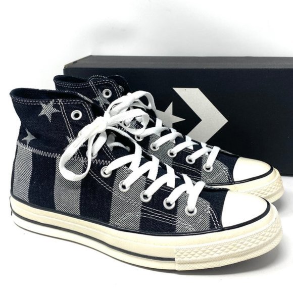 CONVERSE Men's AdVulc Chuck 70 High Top Stars Stripes Black Canvas Size 167709C - Picture 1 of 9